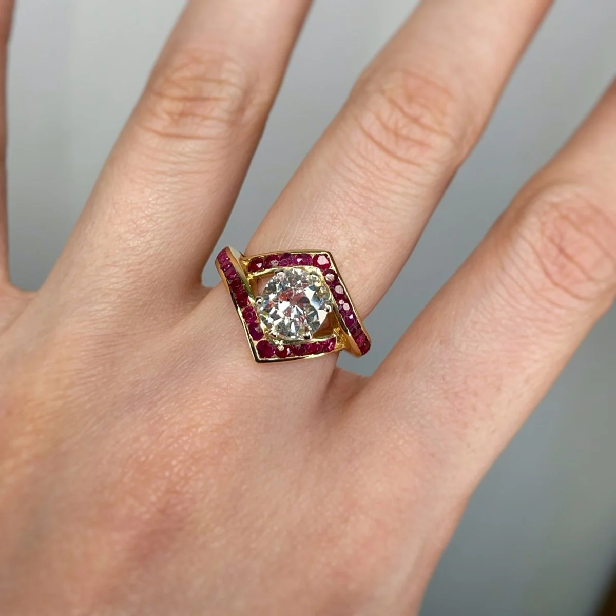Ring - Gold, diamonds & rubies - Image 4