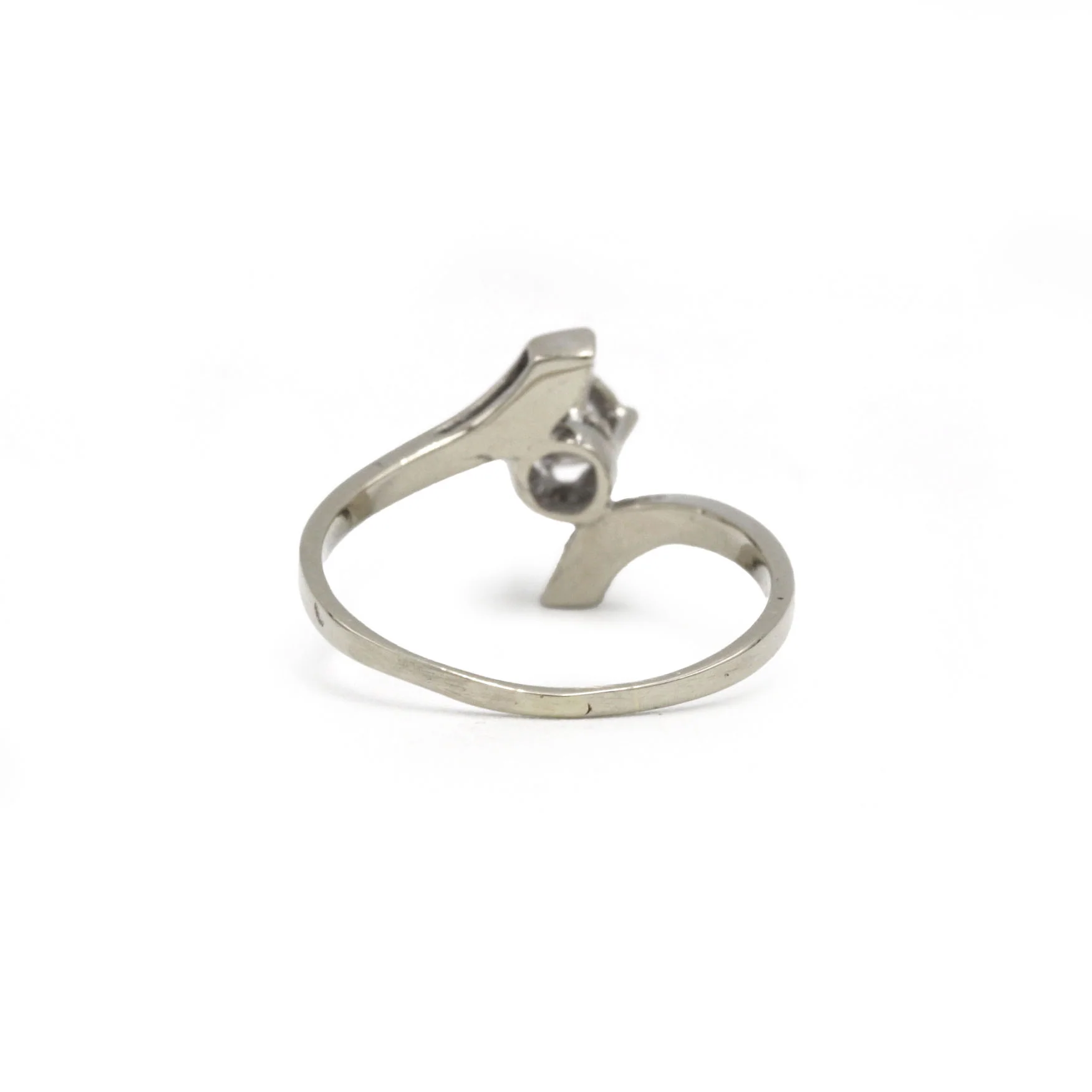 Solitaire with side markers - White gold & Diamonds - Image 4
