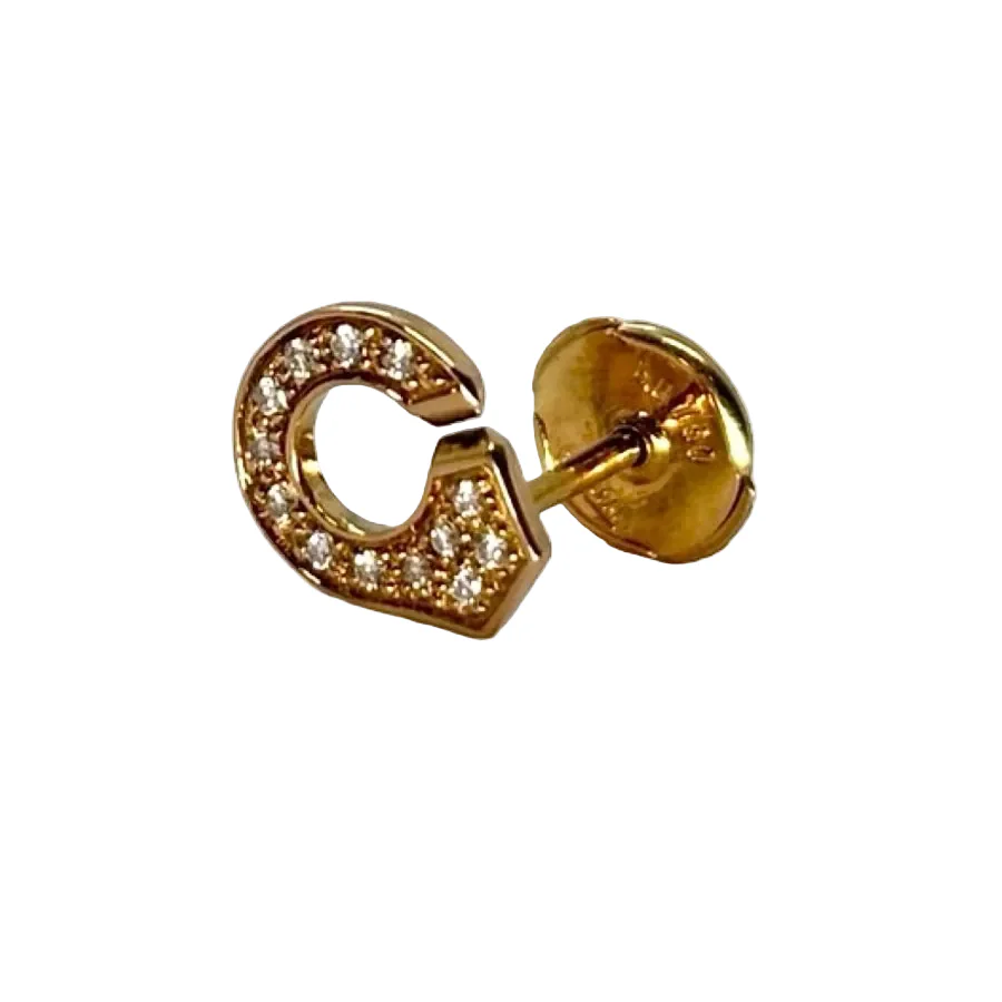 DINH VAN "Handcuffs" stud earrings in yellow gold and diamonds - Image 2