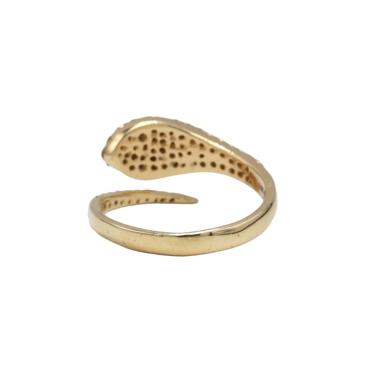 Pavé ring in yellow gold, sapphire and diamonds - Image 3