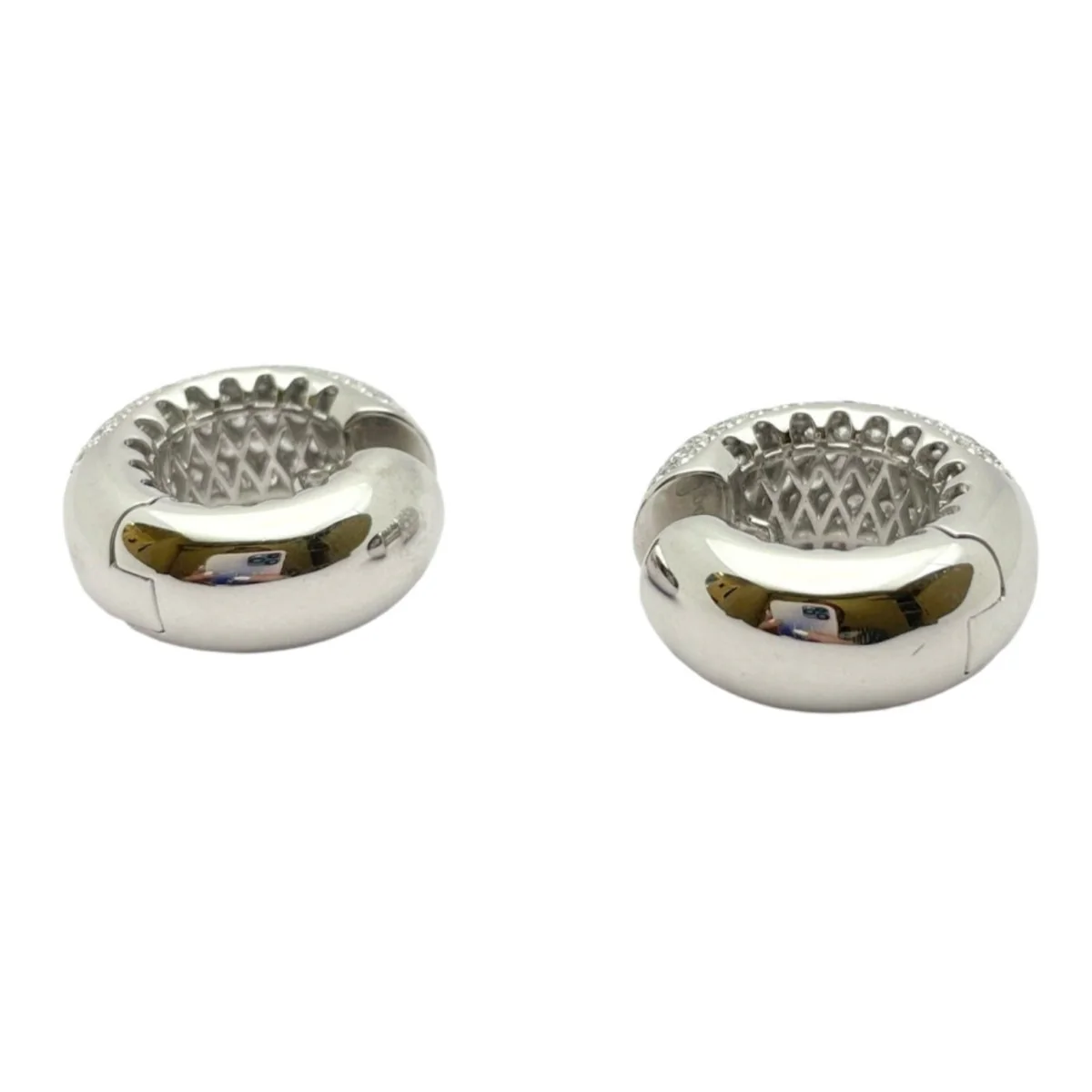 Earrings in 18KT gold with diamonds natural ct 7.50 VVS G. Inscription ROCCA - Image 4