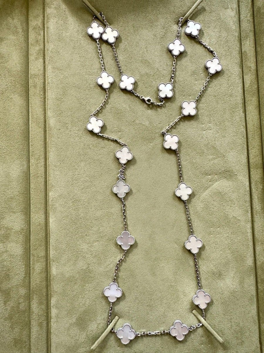 Van Cleef & Arpels Alhambra sautoir in 18k white gold and mother-of-pearl - Image 6