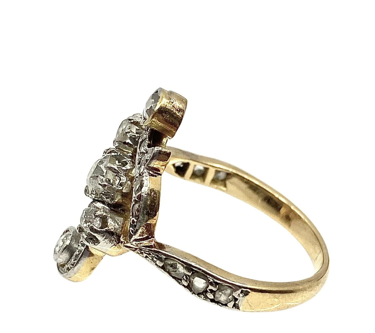 Ring in yellow gold, white gold and diamonds - Image 4