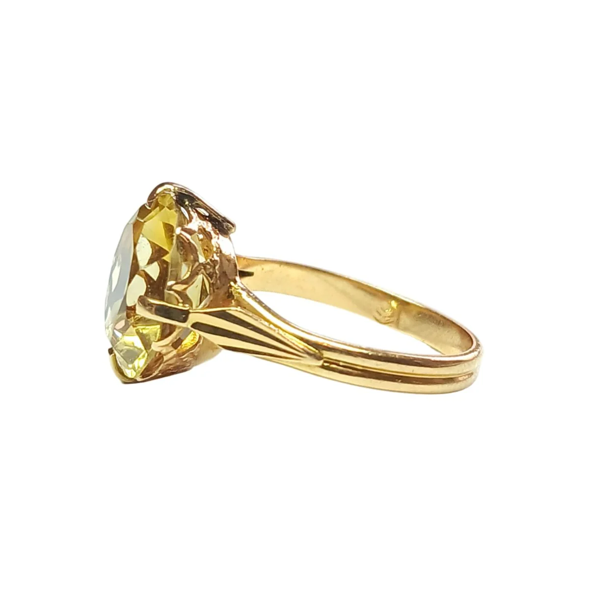 Cocktail ring in yellow gold and citrine - Image 3