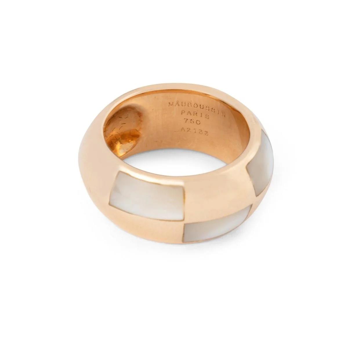 Ring MAUBOUSSIN headband in yellow gold and mother-of-pearl - Image 3