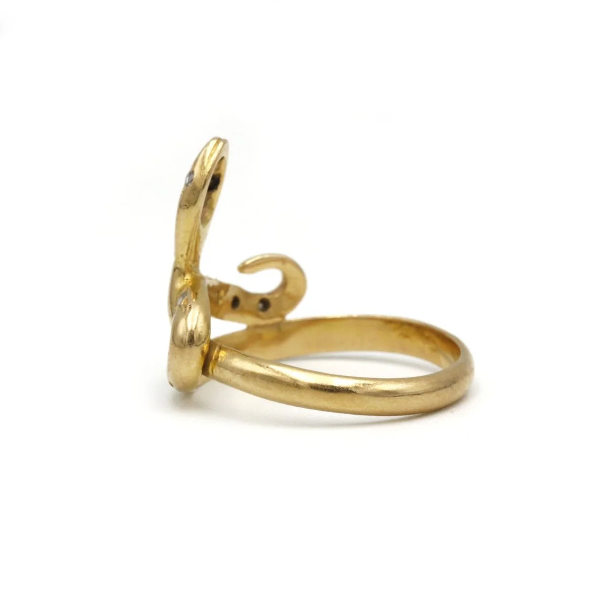 Ring Gold snake and diamonds - Image 2
