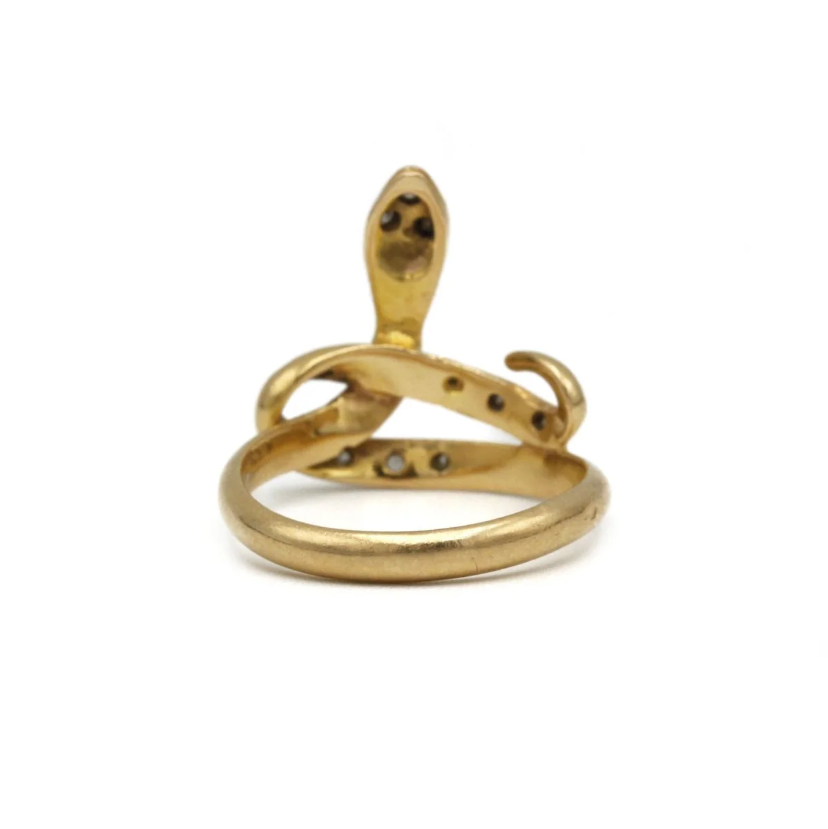 Ring Gold snake and diamonds - Image 3