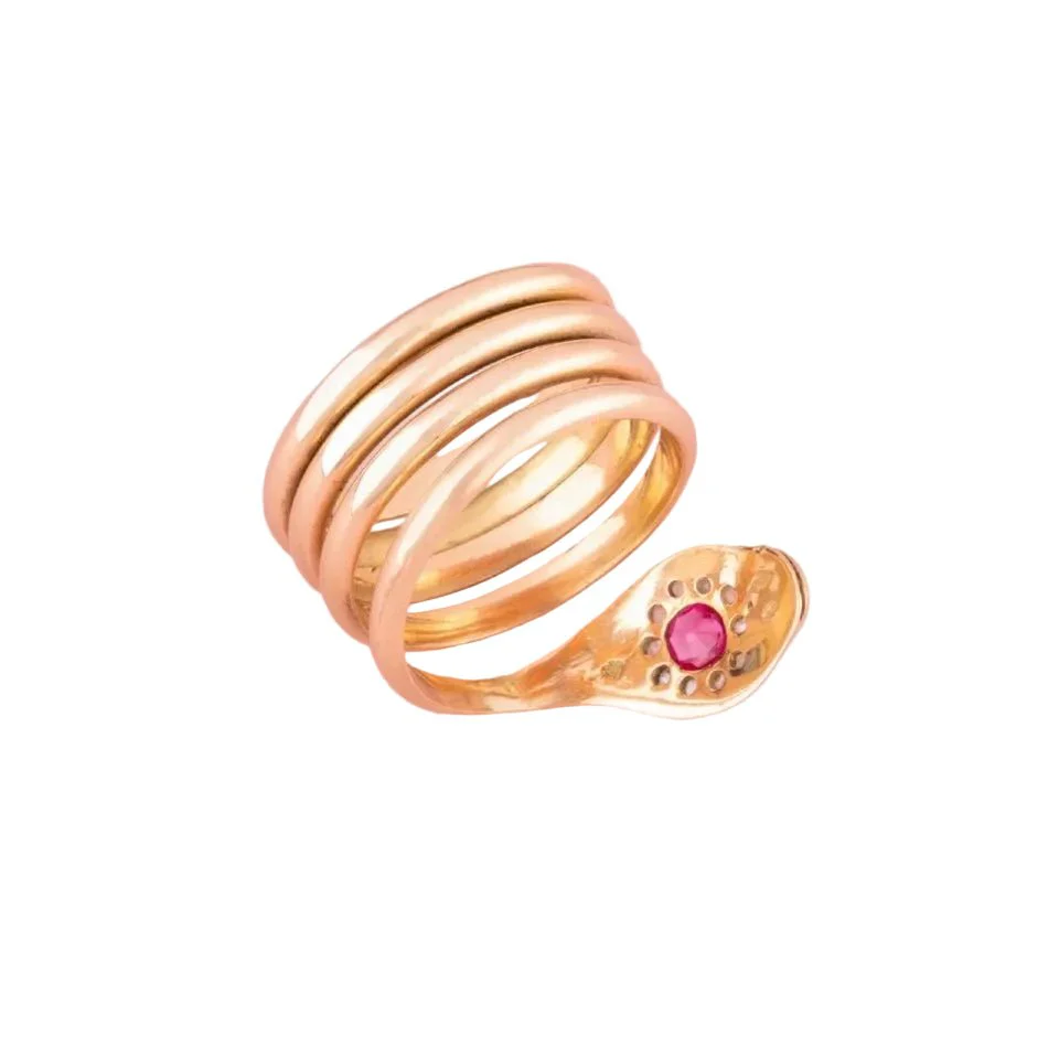 Rose gold, Ruby and Diamond Bandeau Ring - Image 5