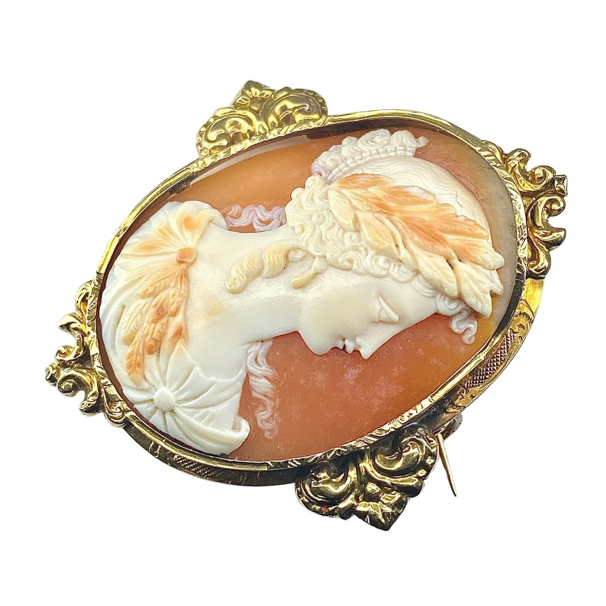 Brooch in 18-carat yellow gold and shell cameo, circa 1850. - Image 4