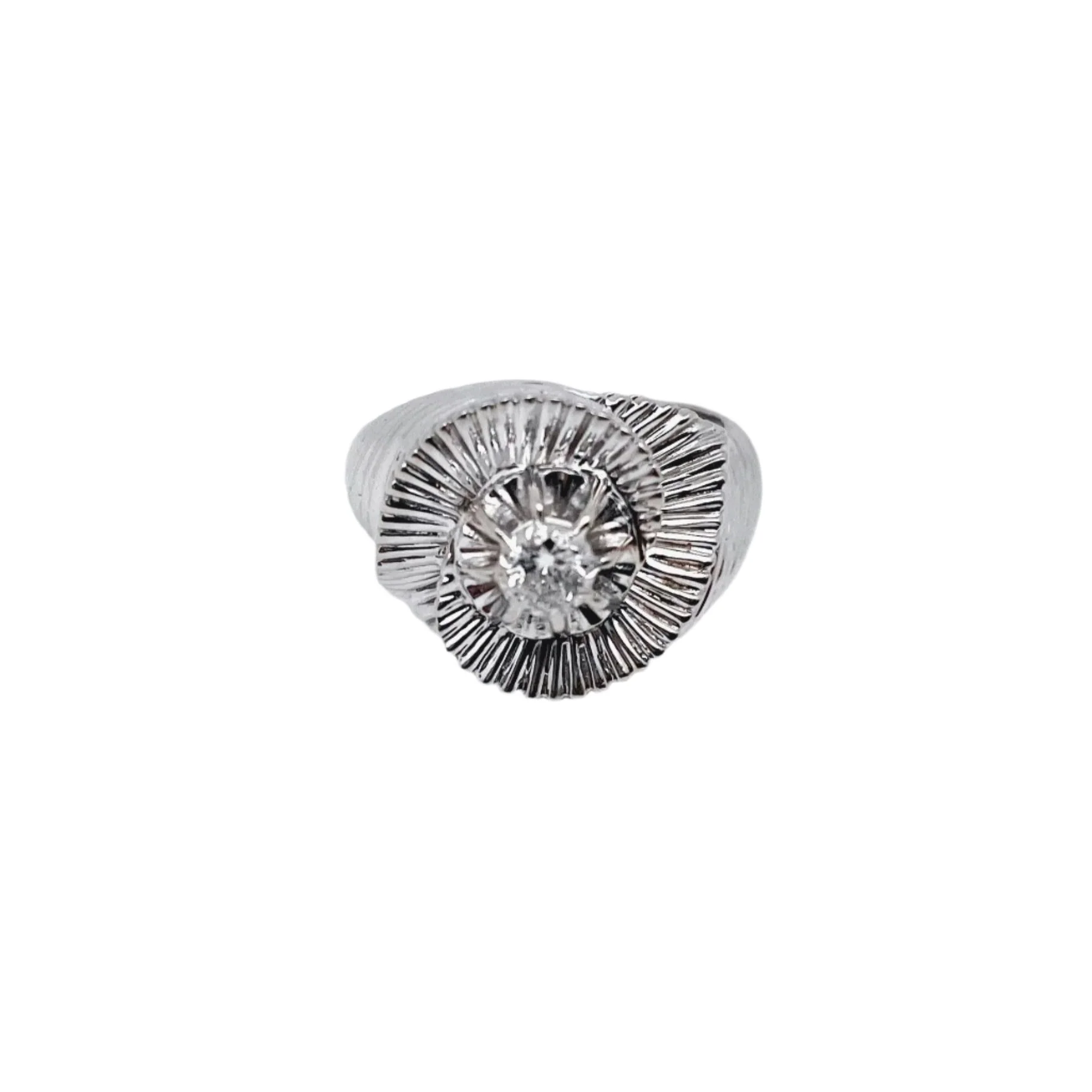 White gold platinum and diamond Tourbillon ring