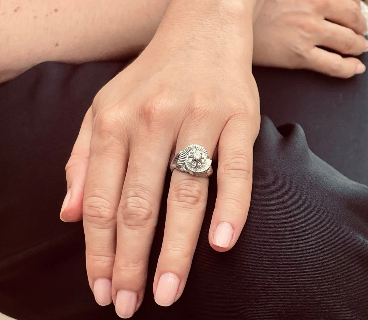 White gold platinum and diamond Tourbillon ring - Image 2