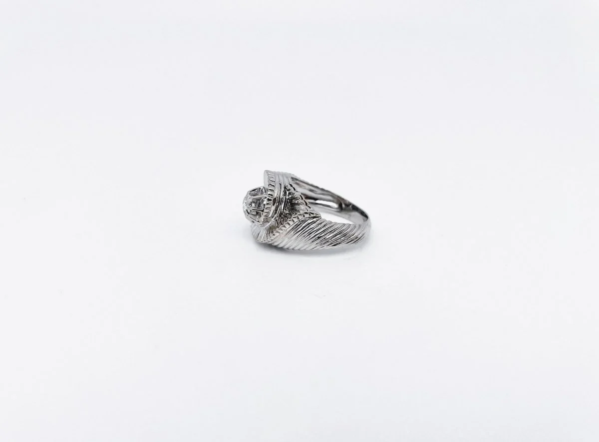 White gold platinum and diamond Tourbillon ring - Image 3