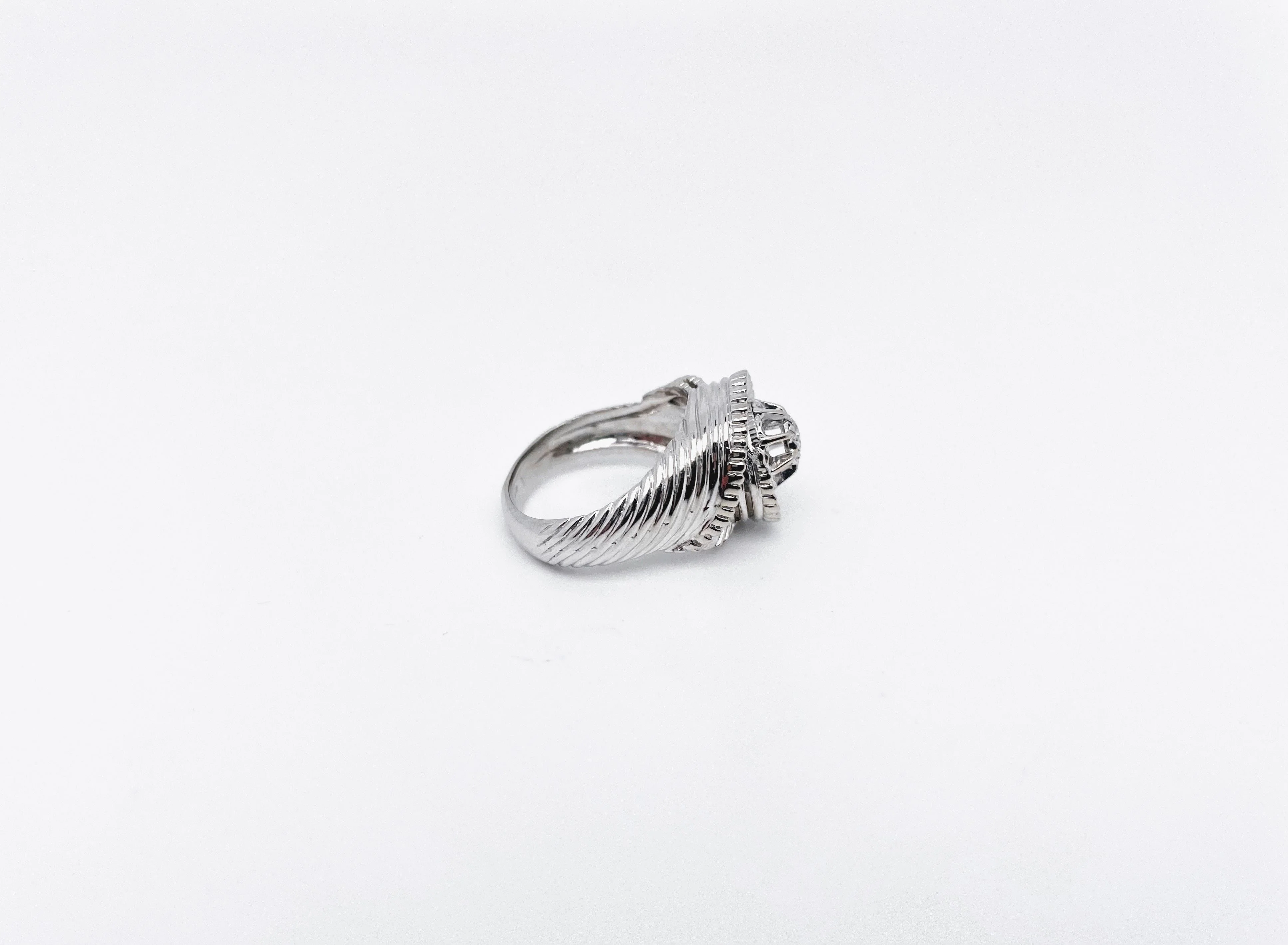 White gold platinum and diamond Tourbillon ring - Image 4