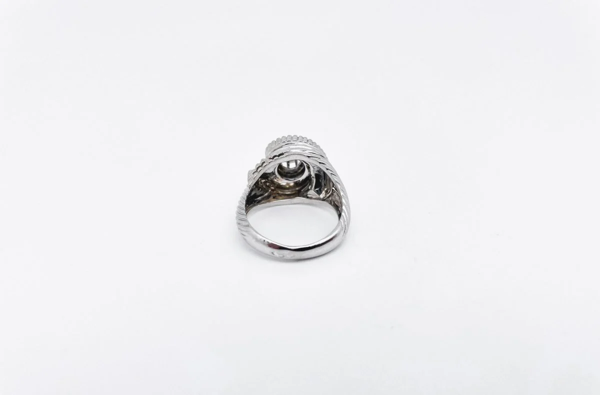 White gold platinum and diamond Tourbillon ring - Image 5