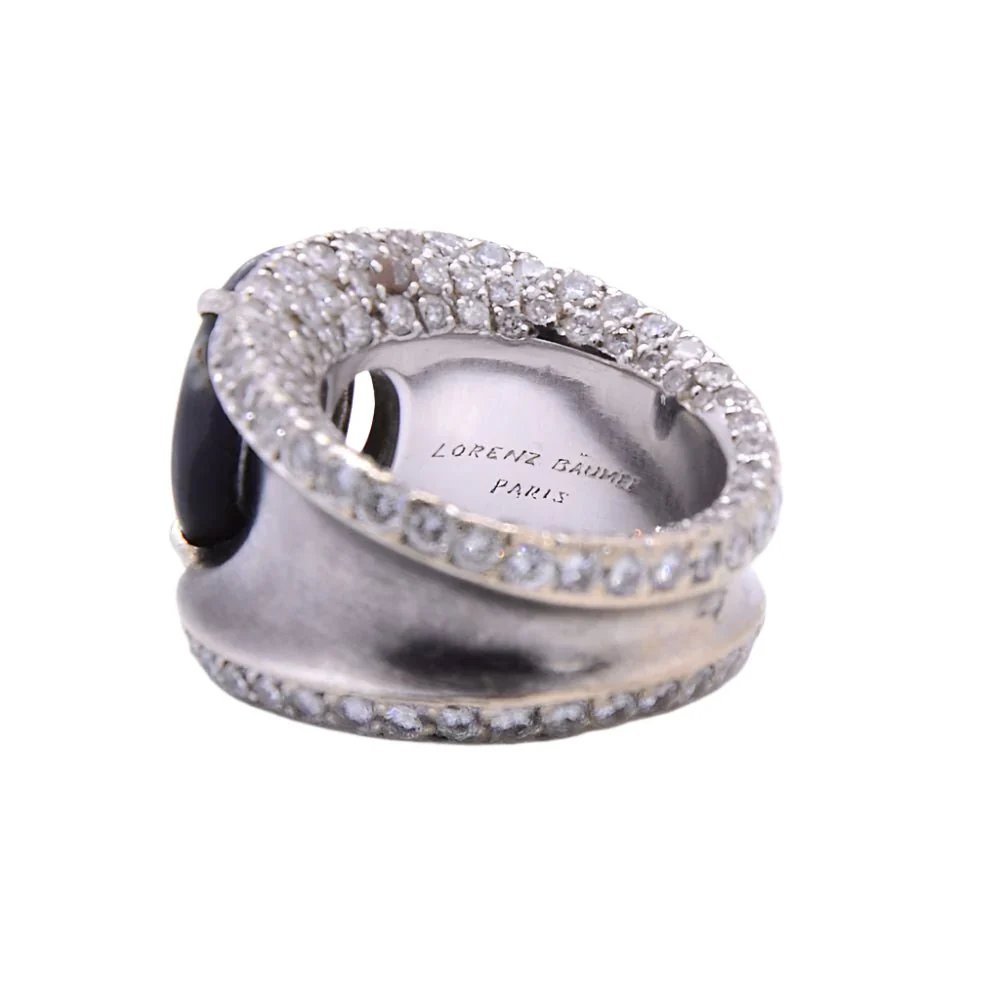 Lorenz Baümer ring in silver, platinum and opal - Image 3