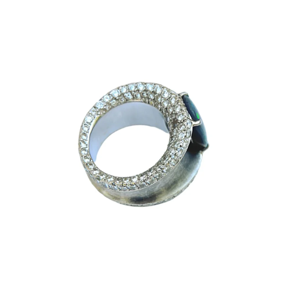Lorenz Baümer ring in silver, platinum and opal - Image 8