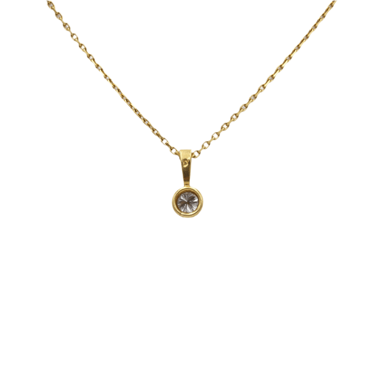 Necklace Pendant in yellow gold and diamonds - Image 2