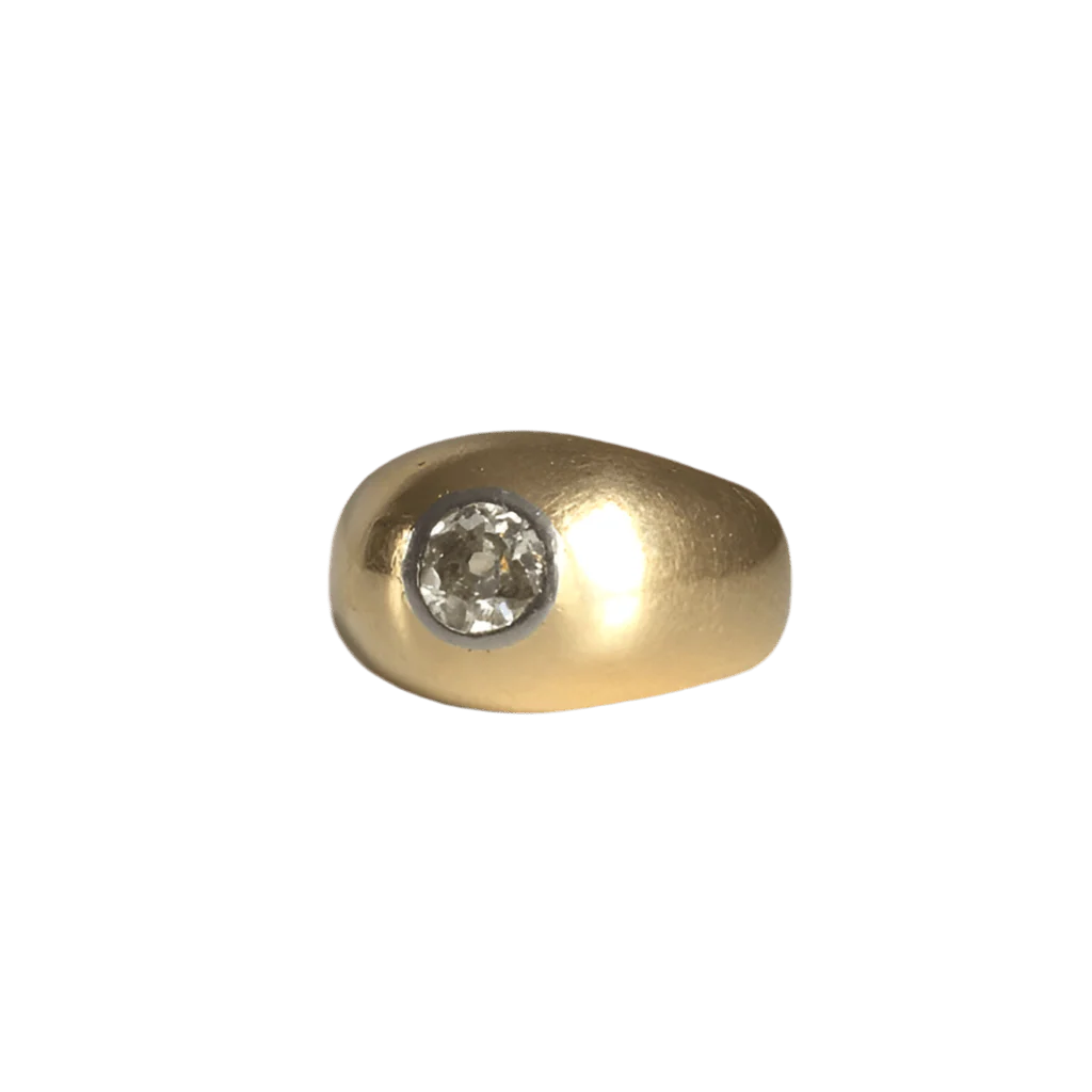 Bangle ring in yellow gold, white gold and diamond - Image 3