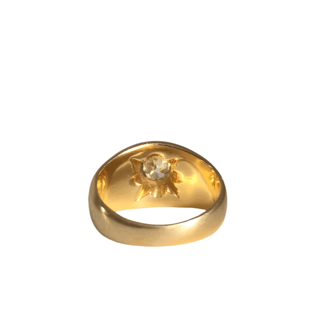 Bangle ring in yellow gold, white gold and diamond - Image 4