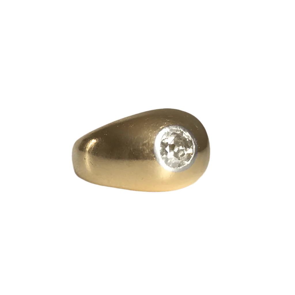 Bangle ring in yellow gold, white gold and diamond - Image 5