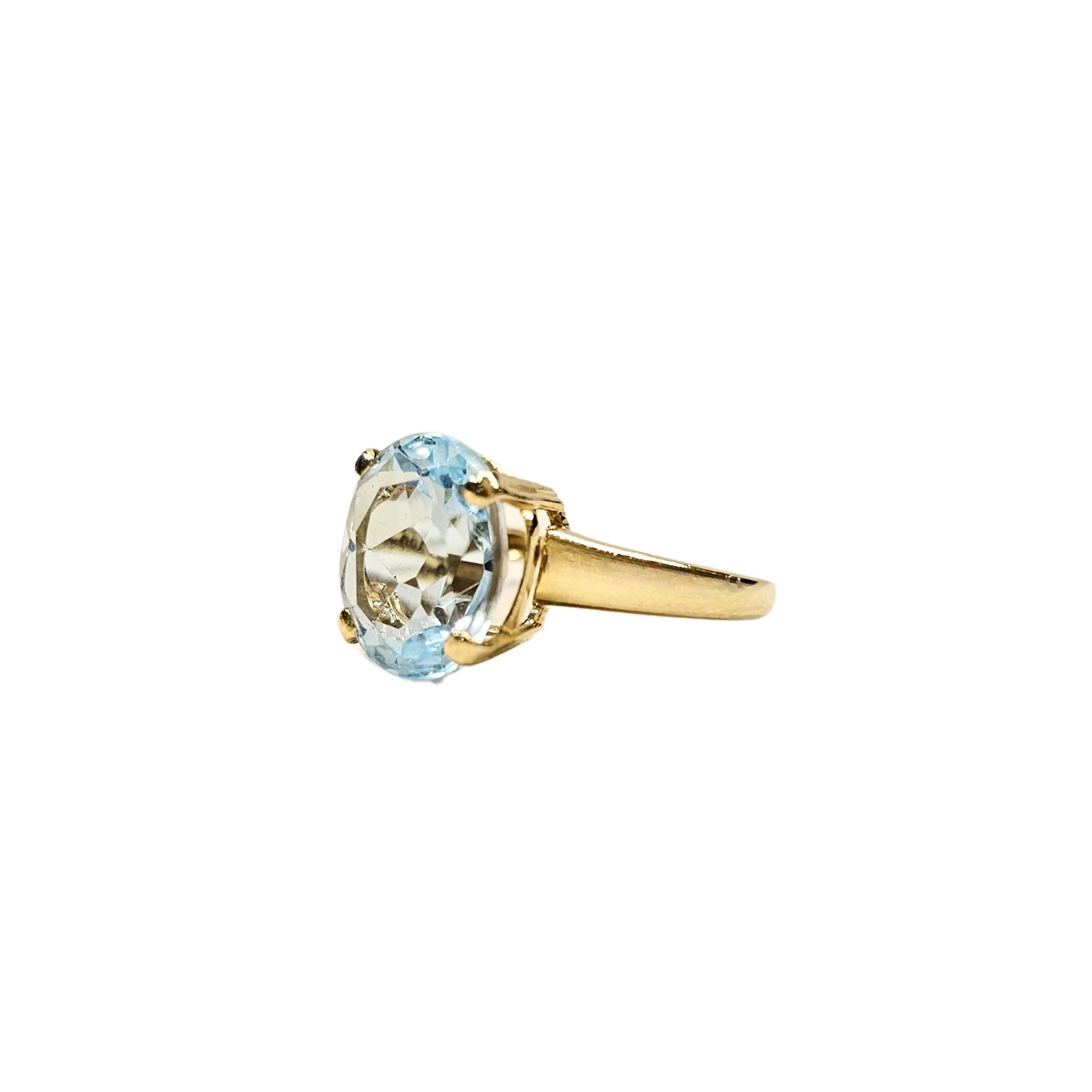 18K yellow gold ring with natural oval-cut Topaz - Size EU53 - Image 3