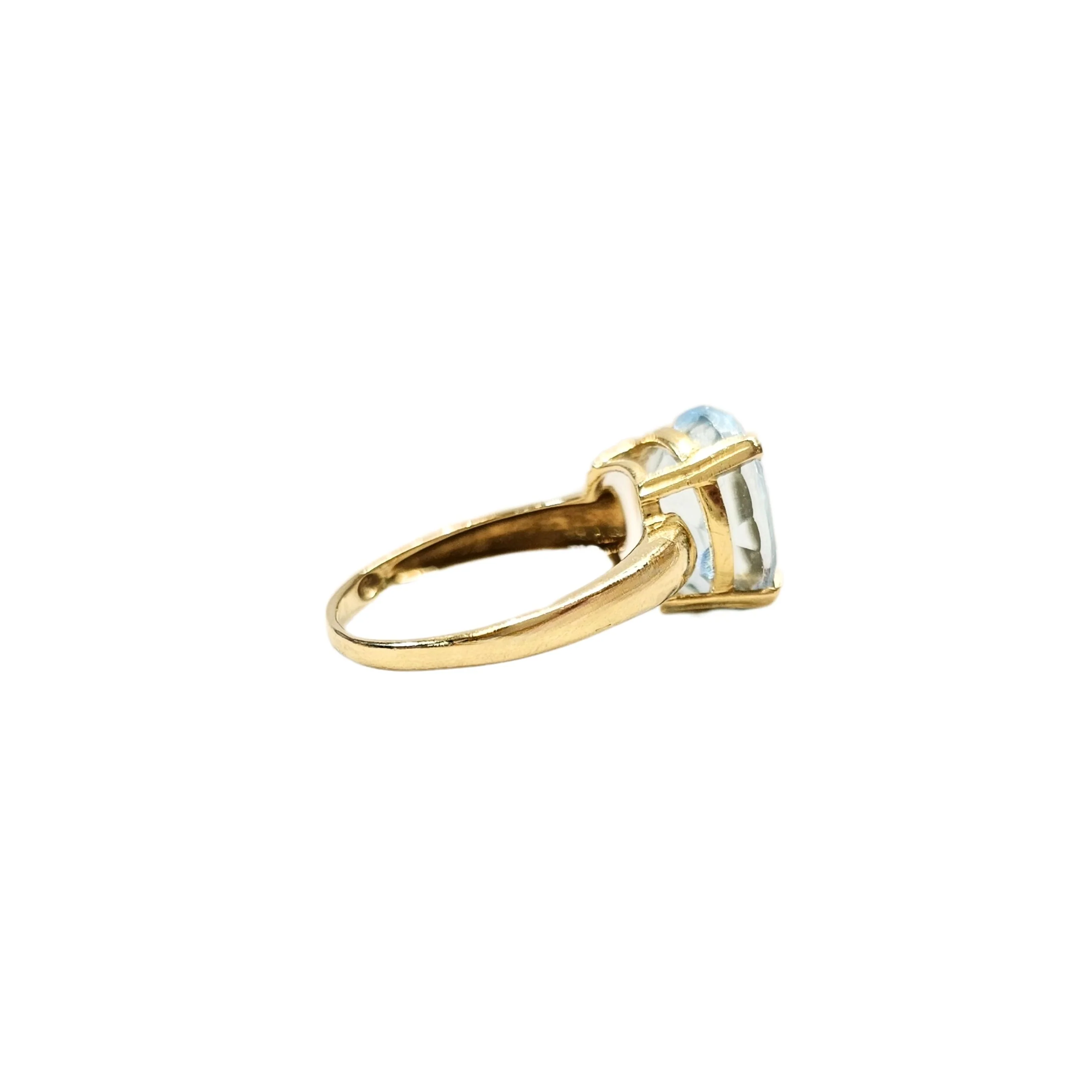 18K yellow gold ring with natural oval-cut Topaz - Size EU53 - Image 8