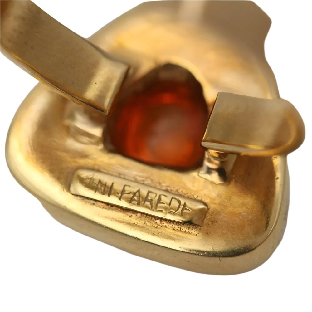 Ring Cocktail in yellow gold and Cabouchon Citrine - Image 5