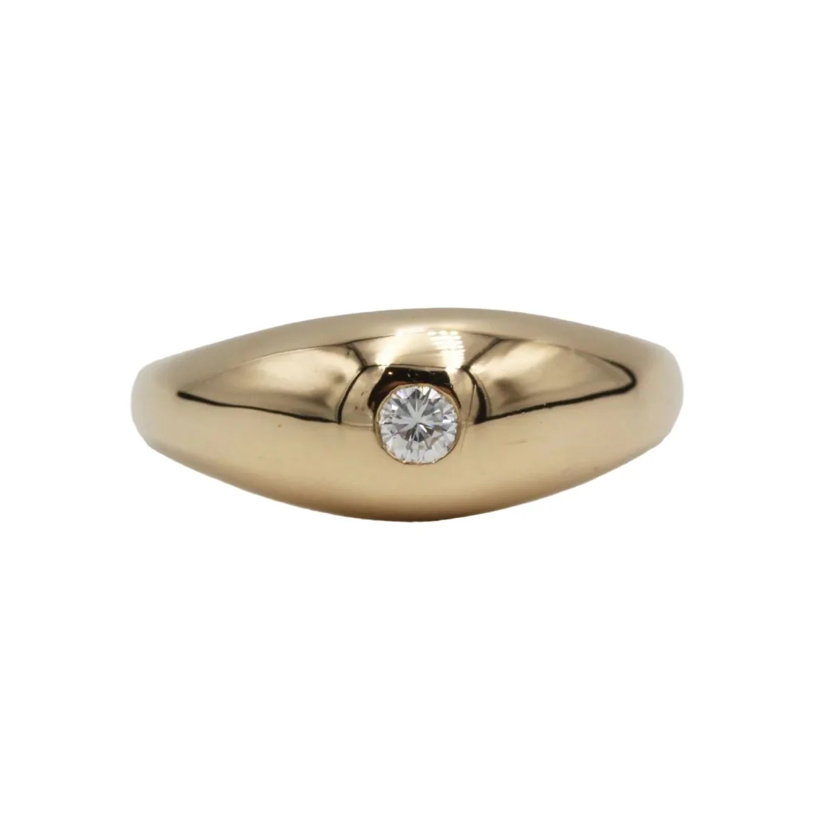 Jonc ring in yellow gold and diamond