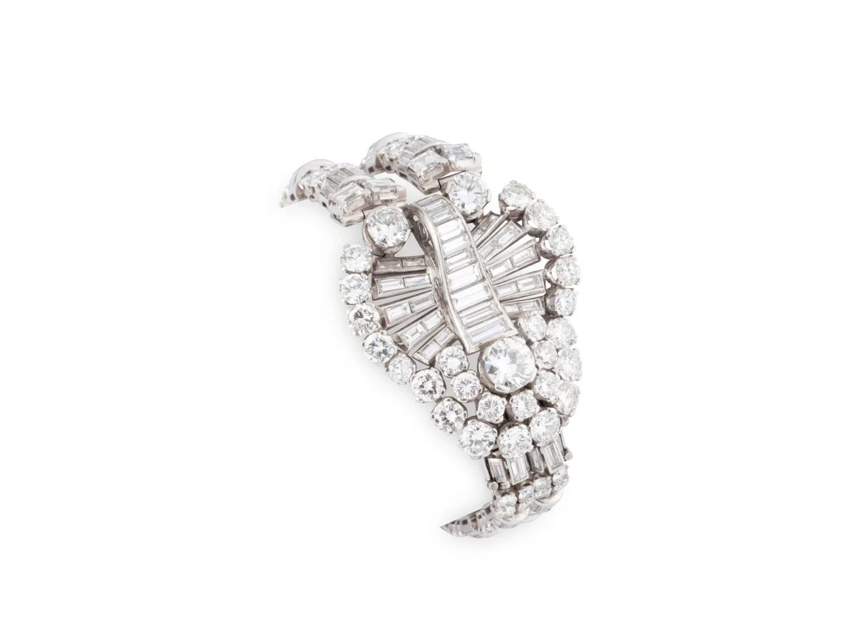 Platinum and diamond necklace, convertible - Image 5