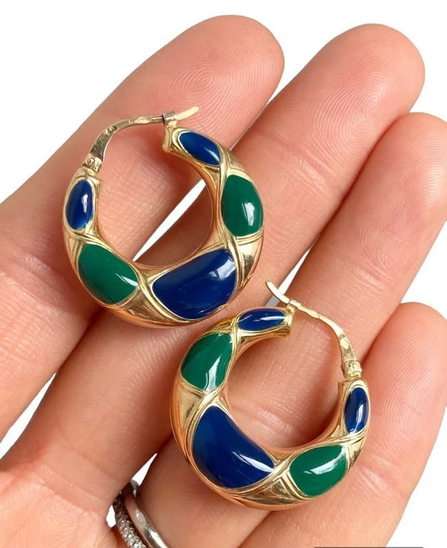 Creole earrings, in 18k yellow gold - Image 2