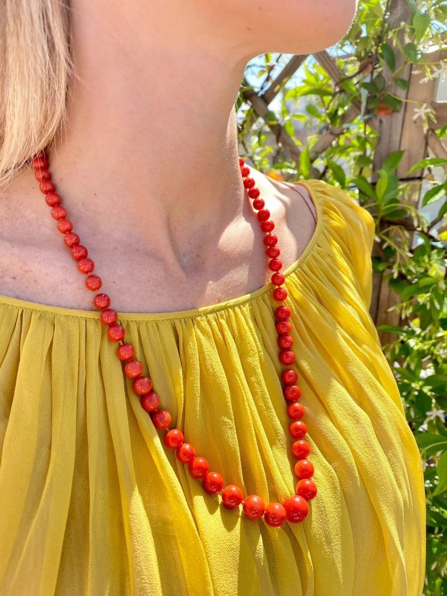 1970s Natural Mediterranean Coral Necklace - Image 4