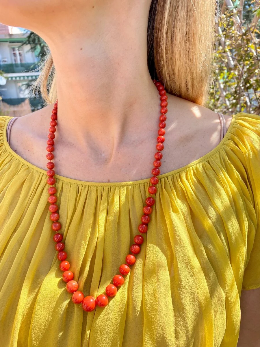 1970s Natural Mediterranean Coral Necklace - Image 6