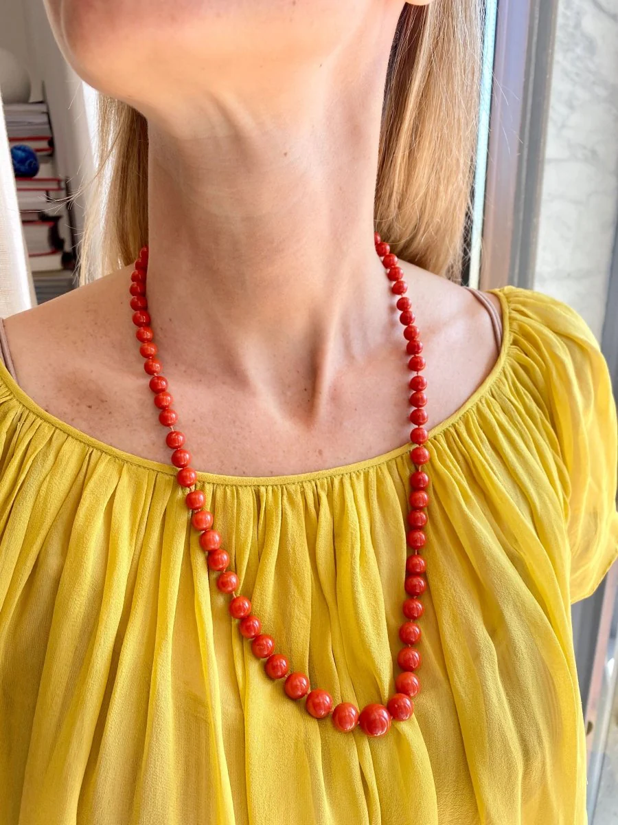 1970s Natural Mediterranean Coral Necklace - Image 7