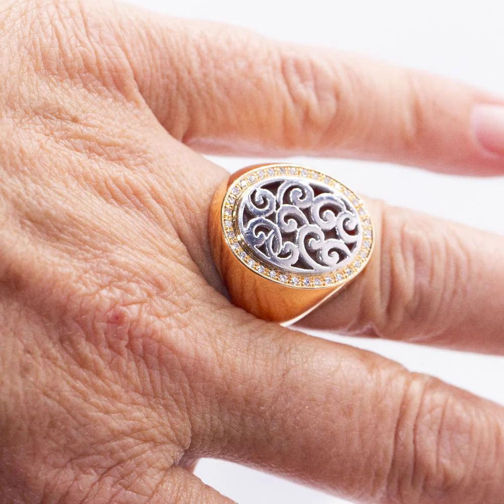 Ring SIGNAL in white gold, rose gold and diamonds - Image 5