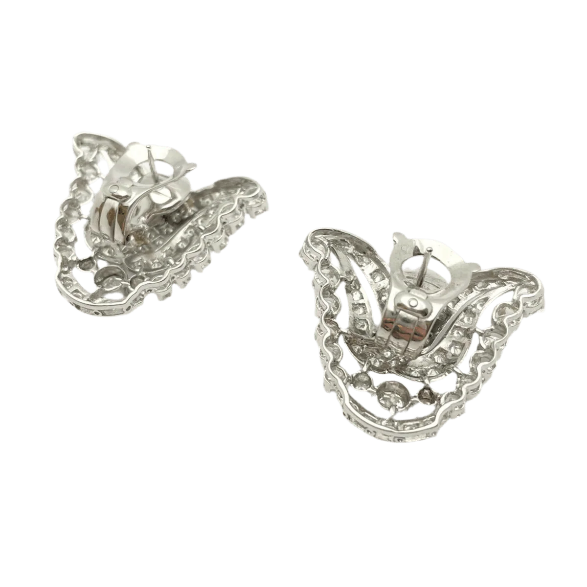 Earrings Clips in white gold and diamonds - Image 3