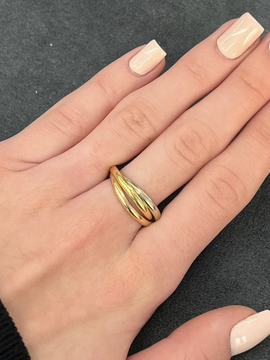 18K 3-gold wedding band - Image 2