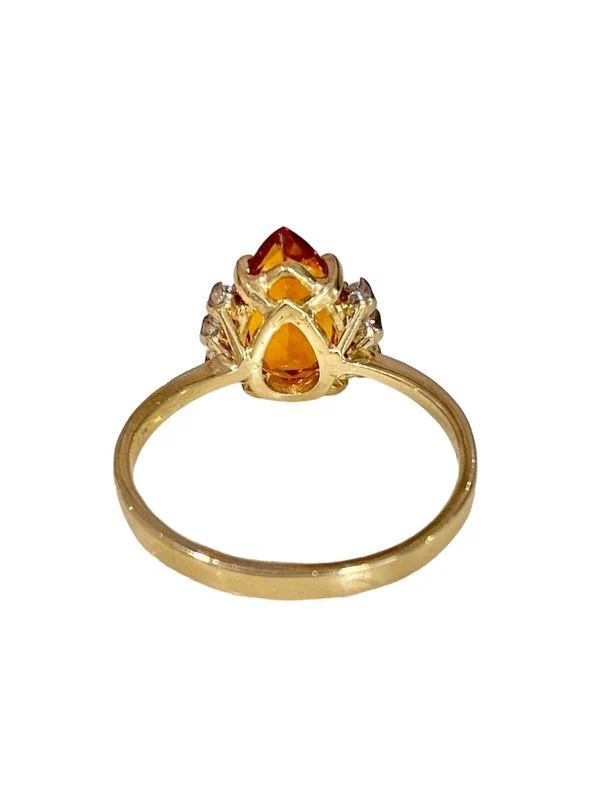 Ring in 18k yellow gold adorned with a citrine and diamonds - Image 3