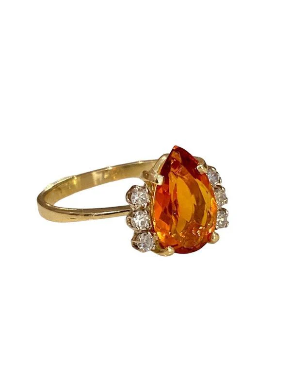 Ring in 18k yellow gold adorned with a citrine and diamonds - Image 4