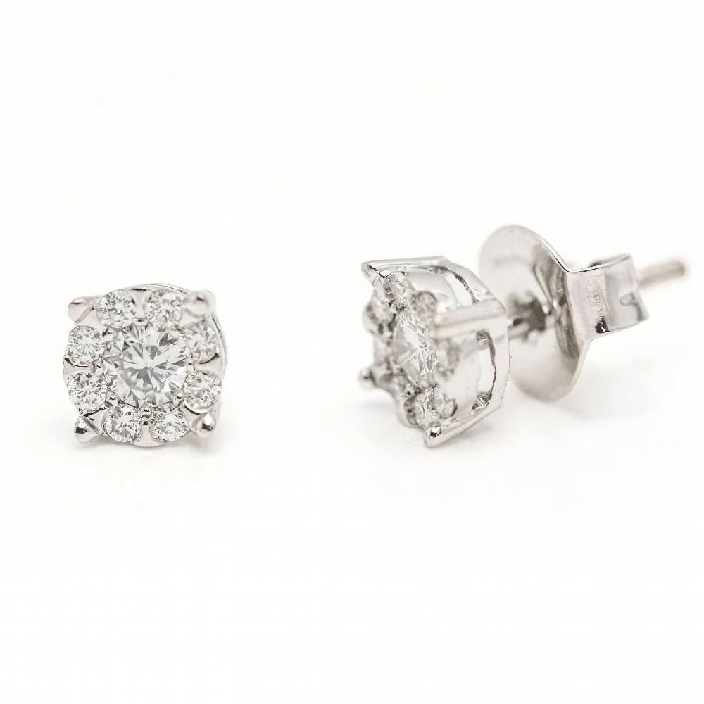 Earrings Rosette in white gold and diamonds - Image 4