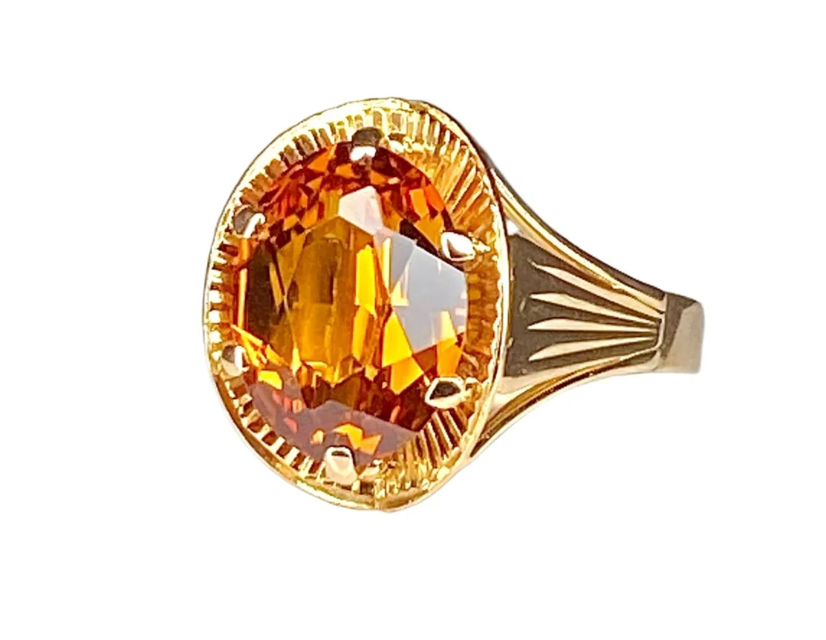 Cocktail ring in pink gold and citrine - Image 2