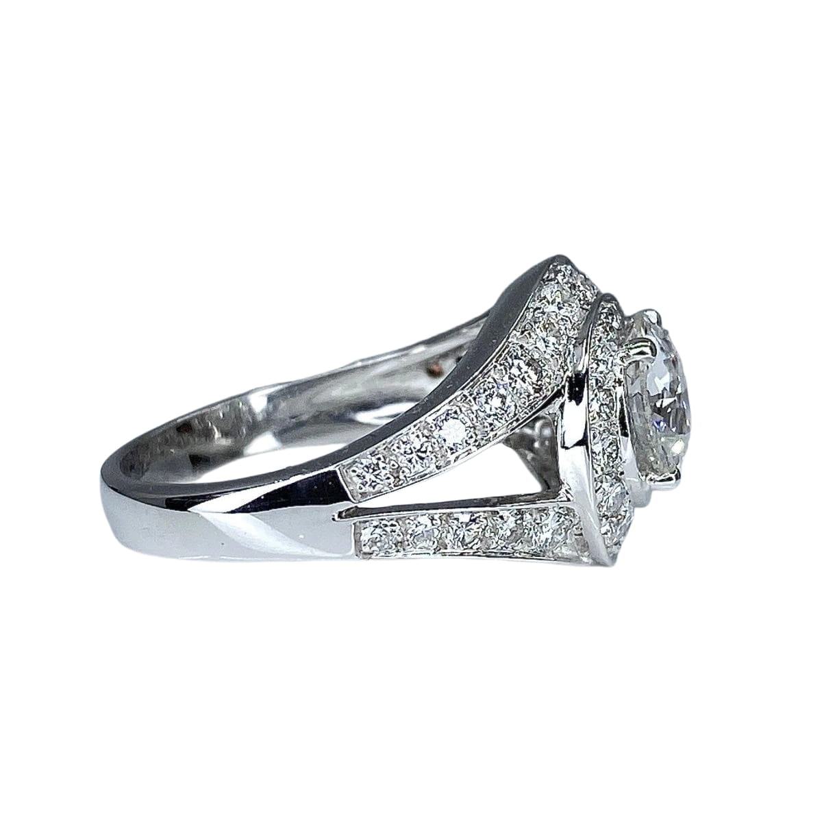 18k Gold Diamond Swirl Ring - Image 3