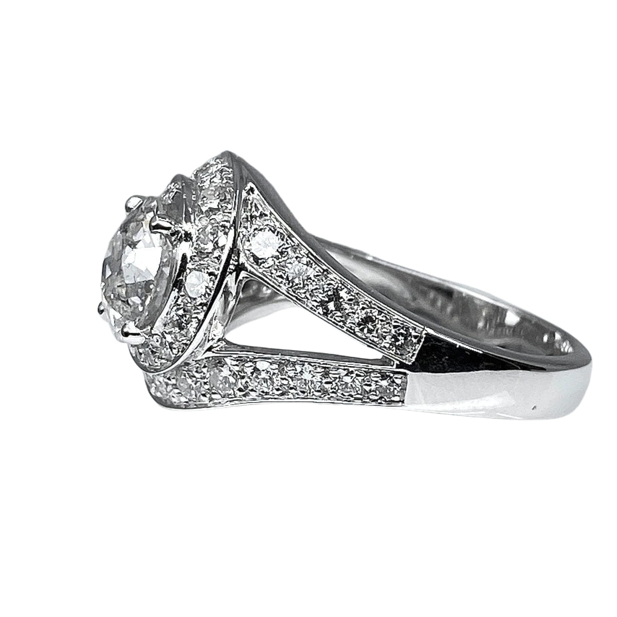 18k Gold Diamond Swirl Ring - Image 5