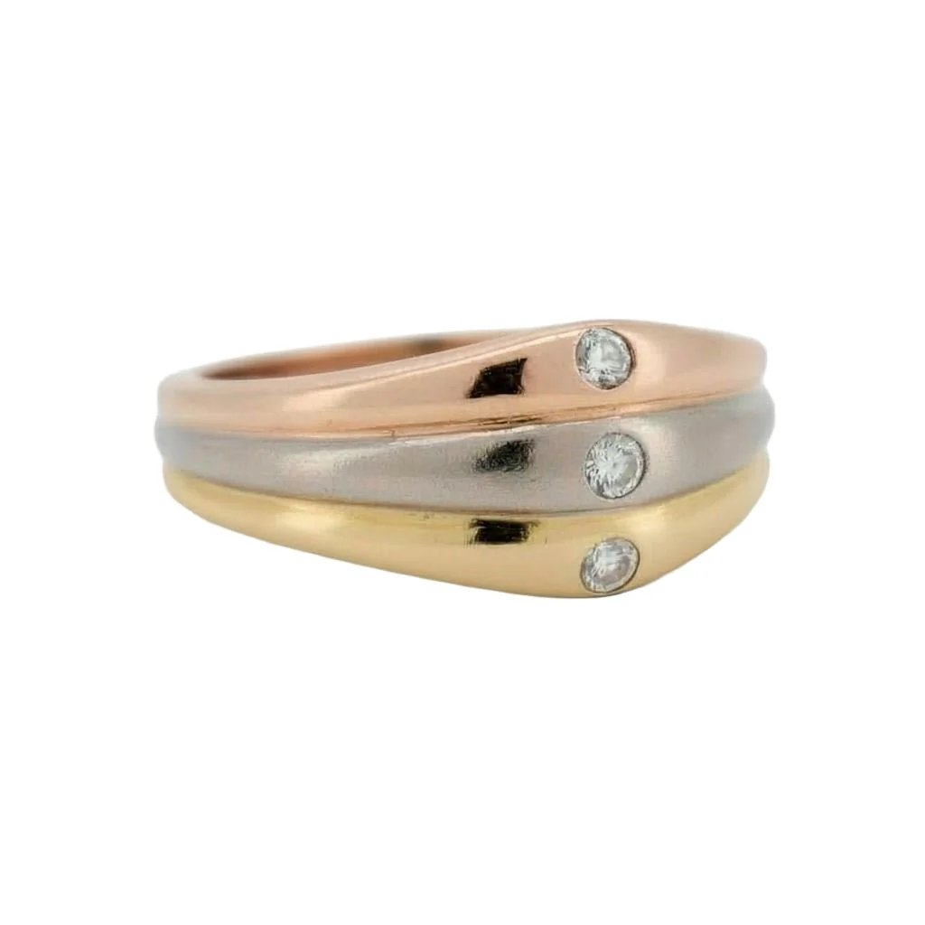 Cartier bangle ring in yellow gold, white gold, rose gold and diamonds - Image 5