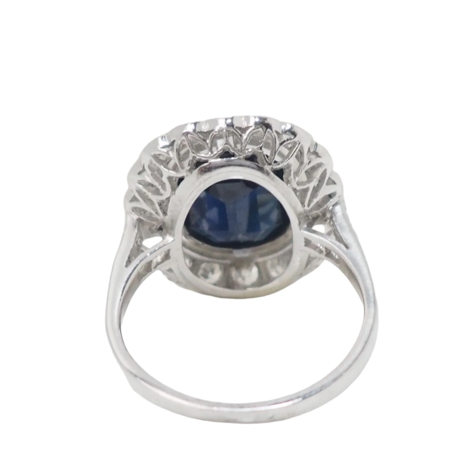 Art Deco ring in platinum, sapphire and diamonds - Image 4