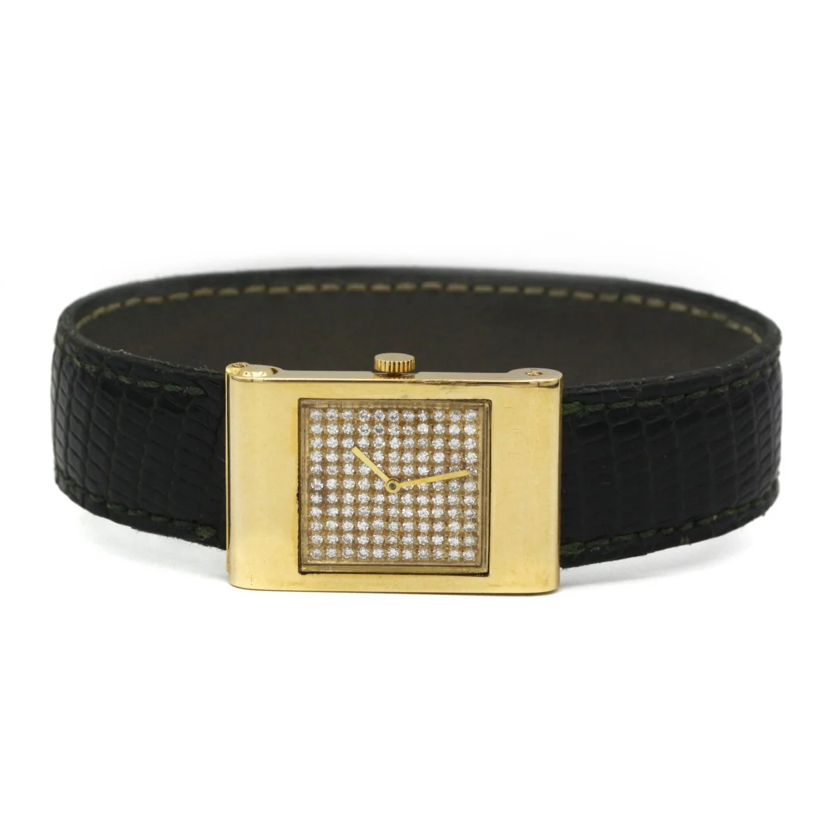 BOUCHERON “Reflet” watch in yellow gold, diamonds and leather - Image 3