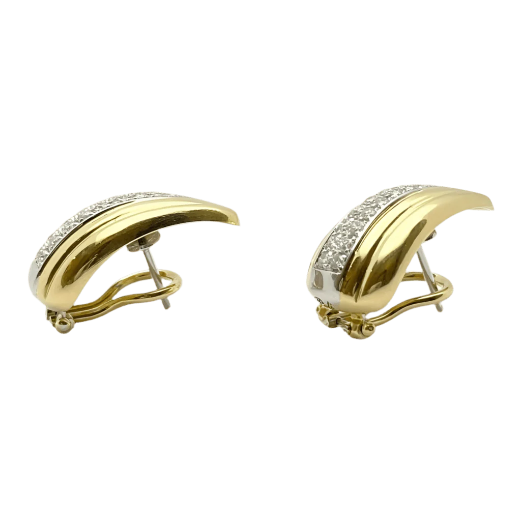 Earrings Clips in white gold, yellow gold and diamonds - Image 3