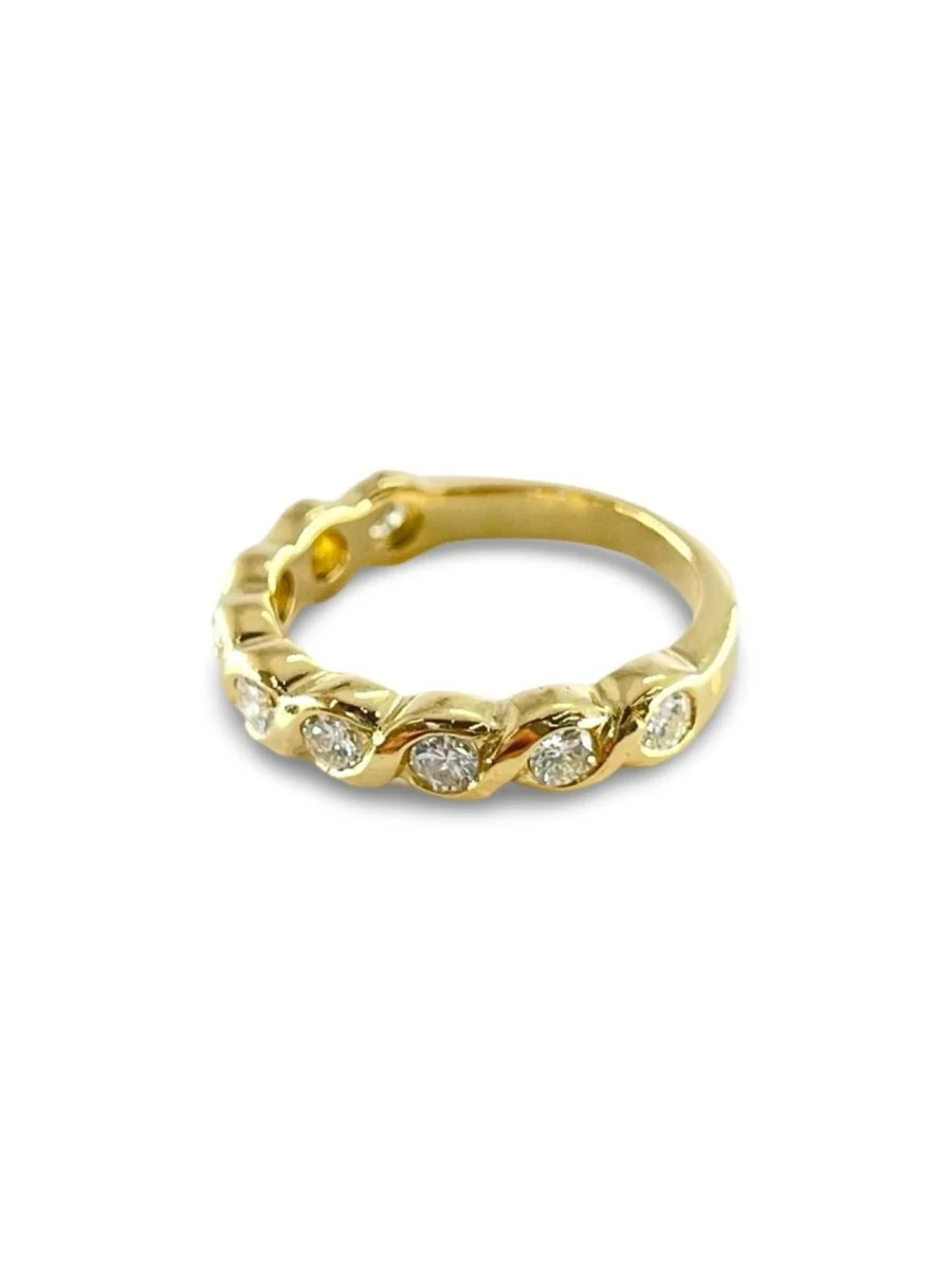 Gold and diamond half-eternity ring, 0.54 ct