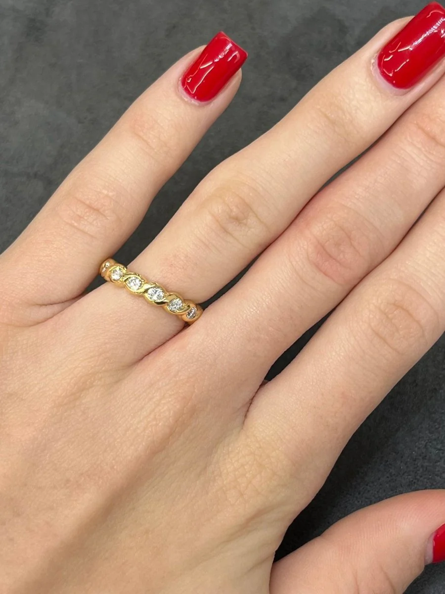 Gold and diamond half-eternity ring, 0.54 ct - Image 4