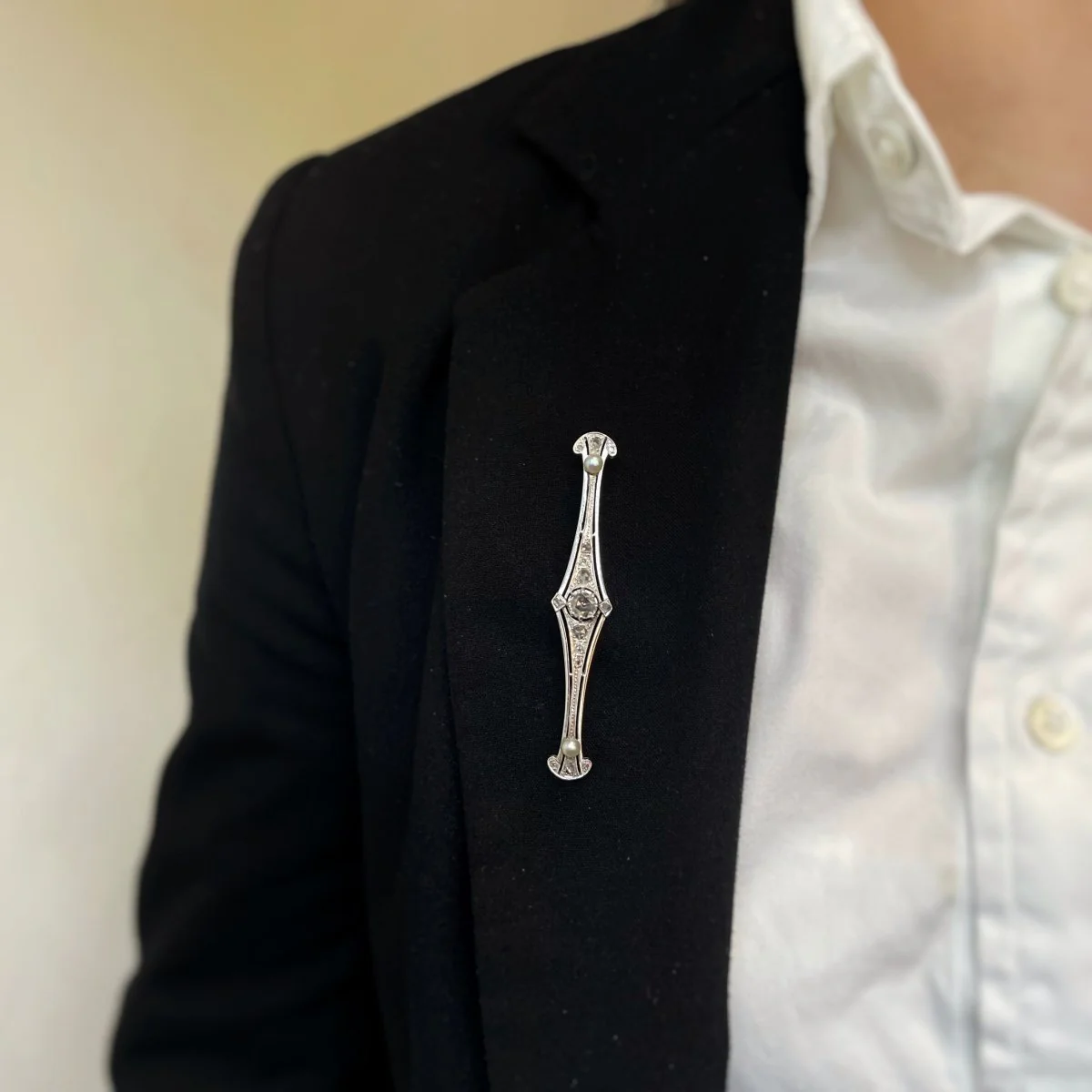 Brooch - Gold, diamonds and pearls - Image 3