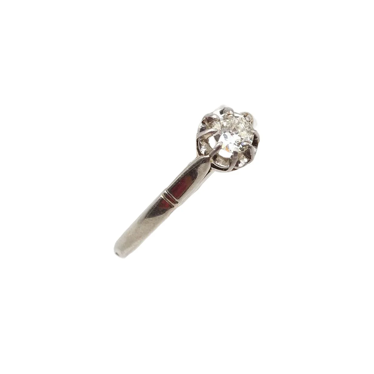 Solitaire ring in platinum and diamond - Image 3